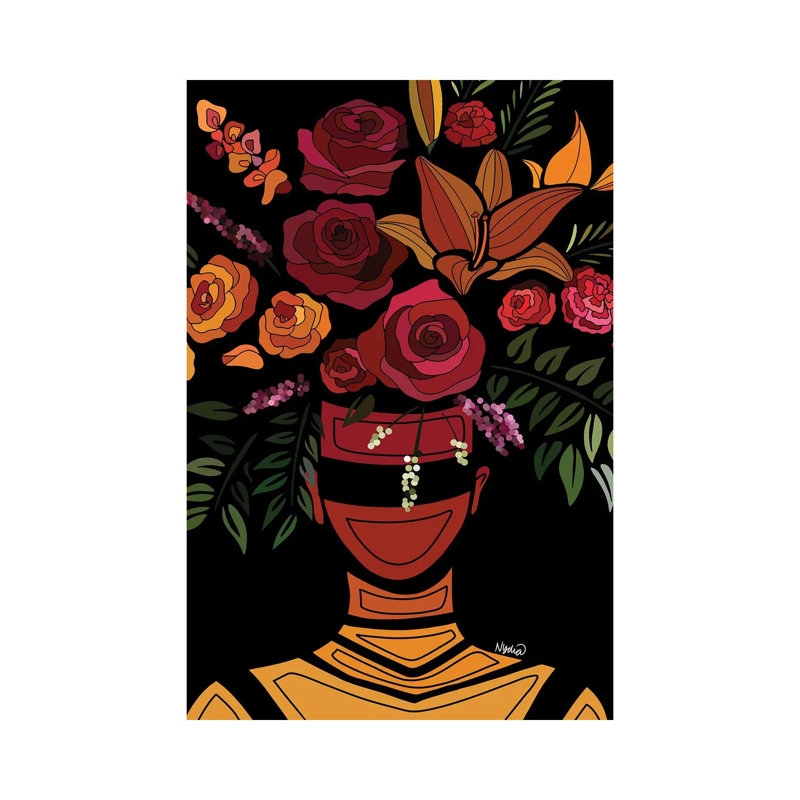Sunset Flowers by Colored Afros Art - Wrapped Canvas Print, 20.32 cm H x 30.48 cm W