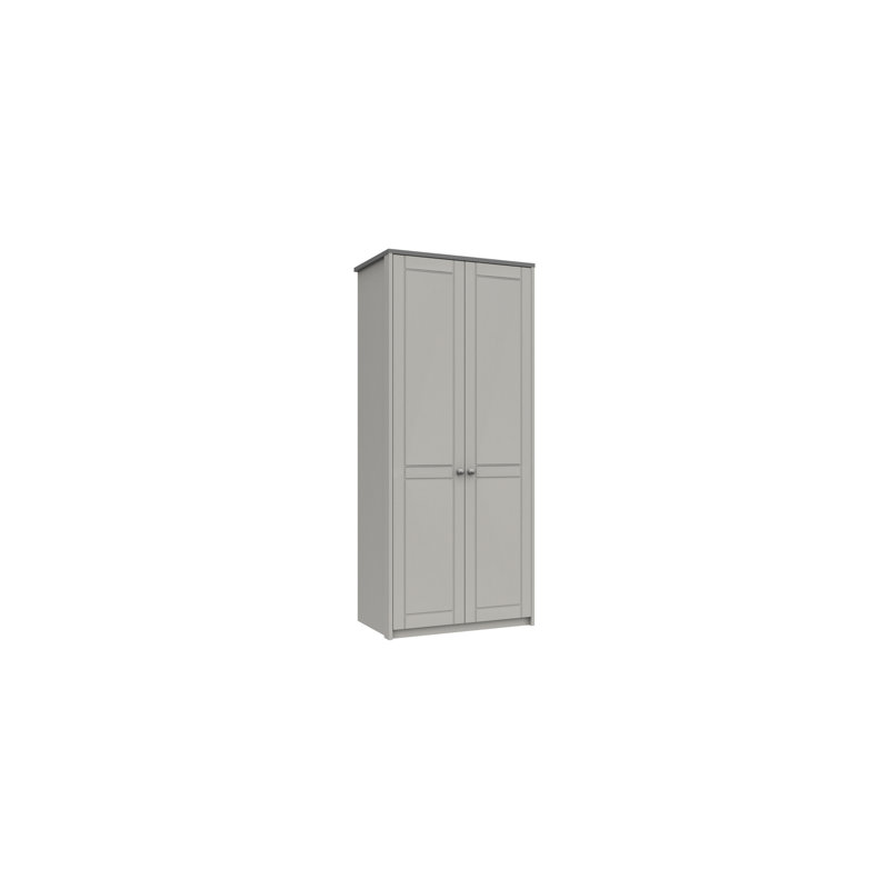 Newhaven 2 Door Manufactured Wood Wardrobe, Dust Grey/Light Grey