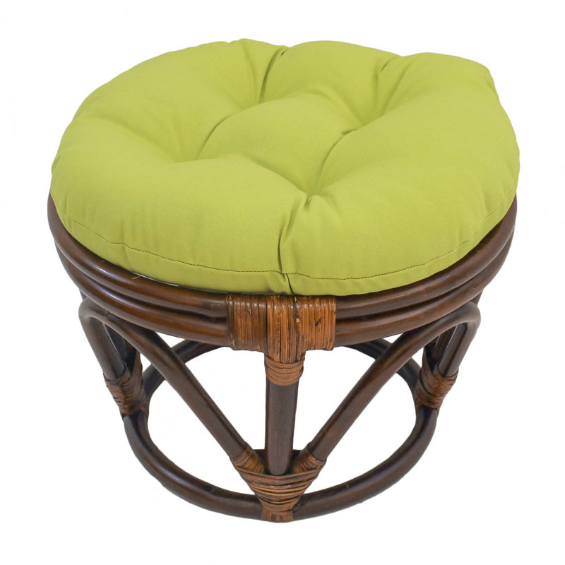 Repose-pieds standard capitonné 18 po Wanamingo, Coton sergé / Mojito lime