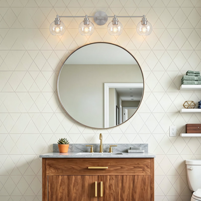 Shelburn Bathroom Vanity Light, Brushed Nickel, 4