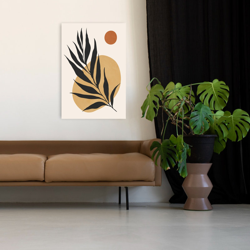 «Desert Sun Palm», impression de palmier biologique moderne abstrait tropical, 48" H x 32" W