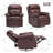 Upholstered Brown Cat Scratch-Resistant Fabric Swivel Rocker Recliner-687169835