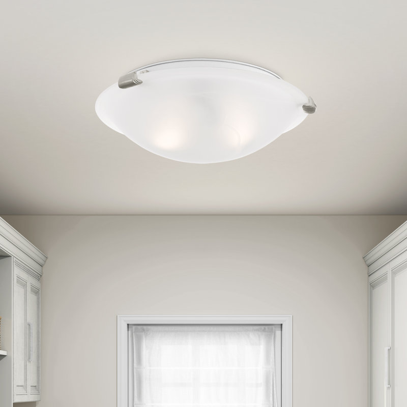 Rabideau Glass Flush Mount, 3.75" H x 12.25" W x 12.25" D, Brushed Nickel