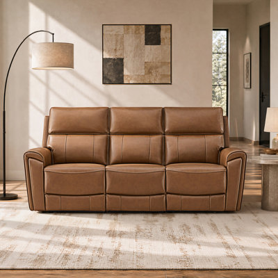 86.22'' 3-Seat Dual-Motor Power Reclining Sofa With Wall Hugger Design And Power Headrest