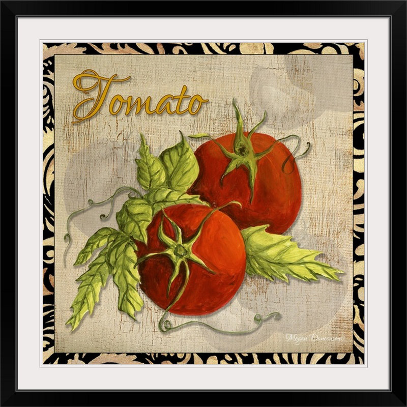 «Wicham Légumes tomates» par Megan Duncanson, impression, Cadre noir, H 38 po x l 38 po x P 1 po