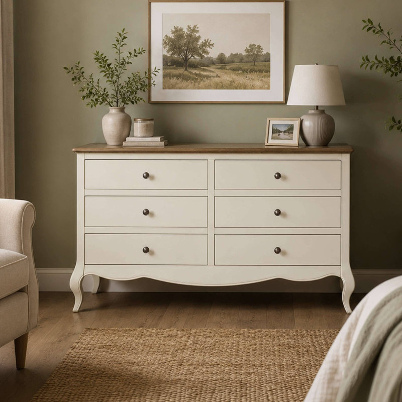 Satilla 130cm W 6 - Drawer Chest of Drawers, Limed Oak