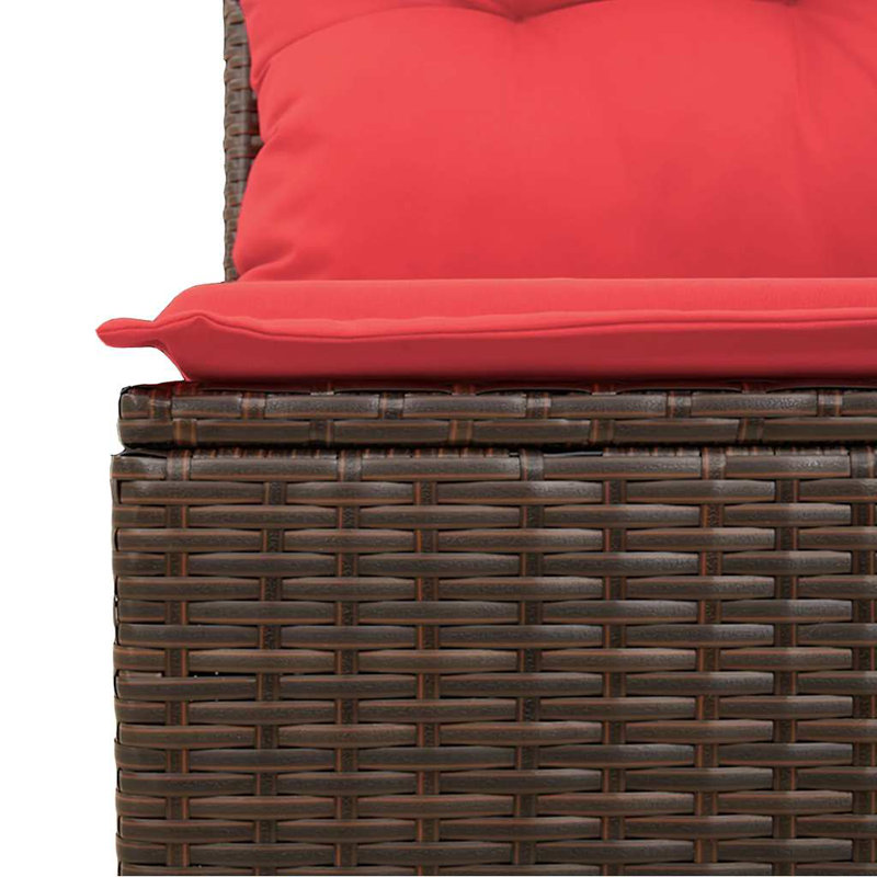  Ensemble de canapé de patio 10 pièces avec coussins en rotin de polyester brun