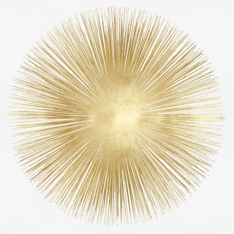 Sunburst Soft Gold I by Abby Young - Wrapped Canvas Art Prints, 76cm H x 76cm W x 3.8cm D, Bronze/White