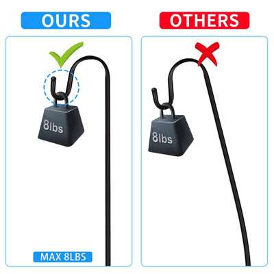 Shepherd Hooks 2 Pack - 48 Inches High 1/2 Inch Thick Adjustable Rust Resistant Shepards Hooks
