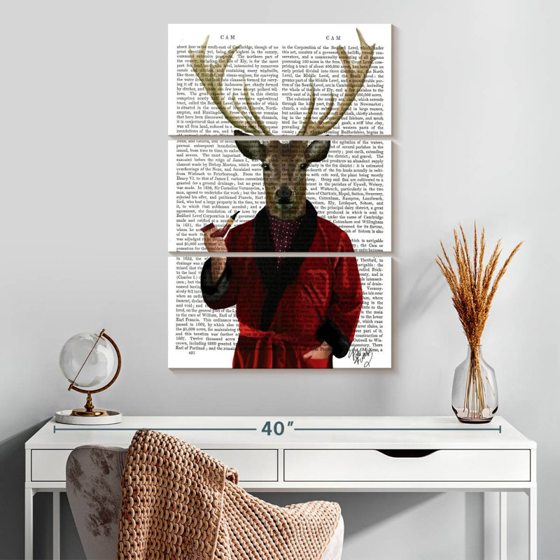 Brampt Deer In Smoking Jacket, 32" H x 20" W