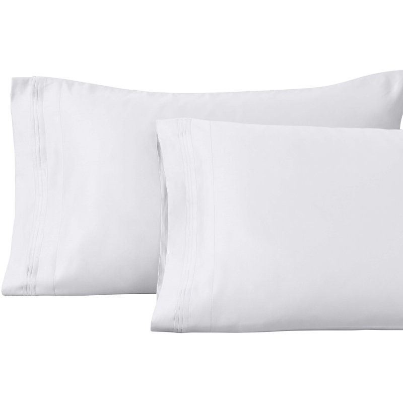Arling 1000 Thread Count Luxury Certified Egyptian Cotton Sateen Pillowcase, King Pillowcase, White