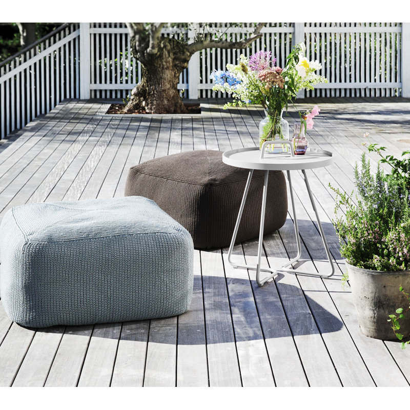 On-the-Move Outdoor Round Side Table, 17.4", White
