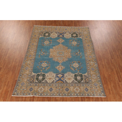 Blue Geometric Traditional Area Rug 9x12