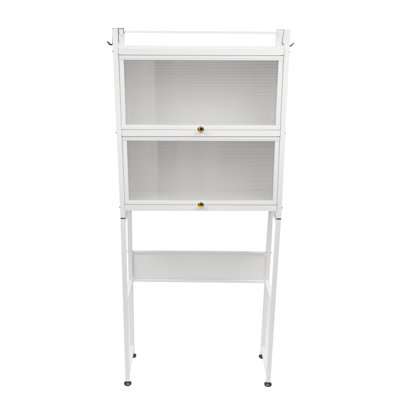 Bathroom Organizer Over Toilet, Over The Toilet Storage Cabinet, Wood Metal Bathroom Space Saver Stand Behind Toilet