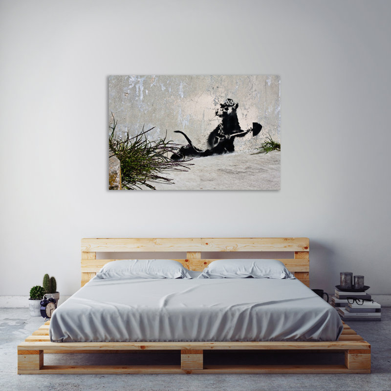 Dig This by Banksy - Wrapped Canvas Print, 51 cm H x 76 cm W x 4 cm D