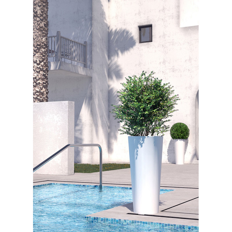 Pot à fleurs en plastique Snowberry, Blanc
