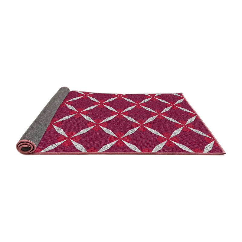 Tapis géométrique mauve / rouge, Carré 6 pi