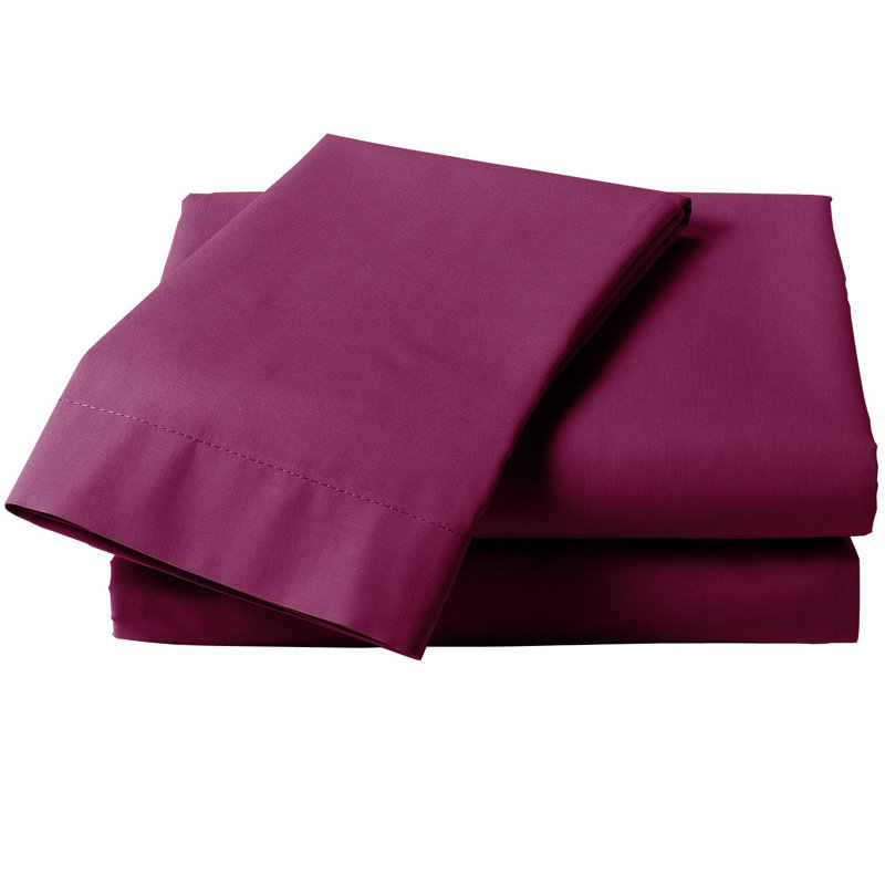 Israella Cotton Blend Fitted Sheet, Double (4'6), Aubergine