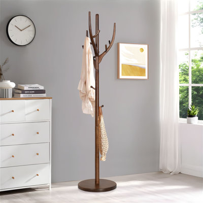 Montegut Solid Wood Freestanding 12 - Hook Coat Rack