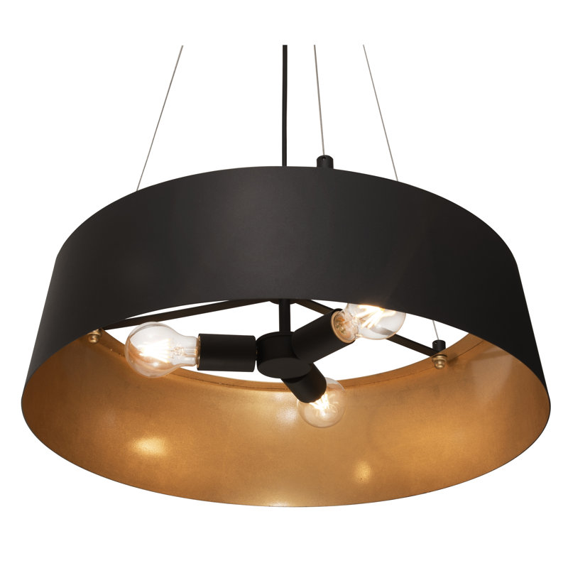 Luminaire suspendu géométrique unique 3 lumières celines