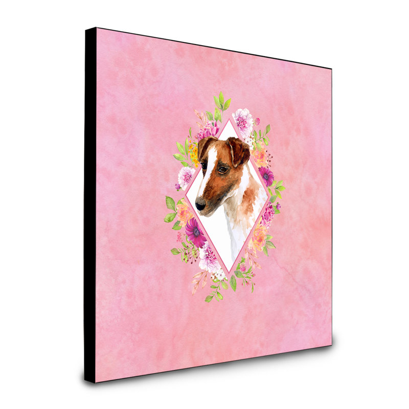 Panneau mural Dollman Flowers, Rose, Jack Russell terrier