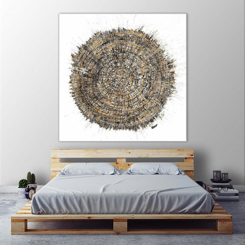 «Mysterious Tree Rings», reproduction d'art sur toile géante 54 po x 54 po, blanc
