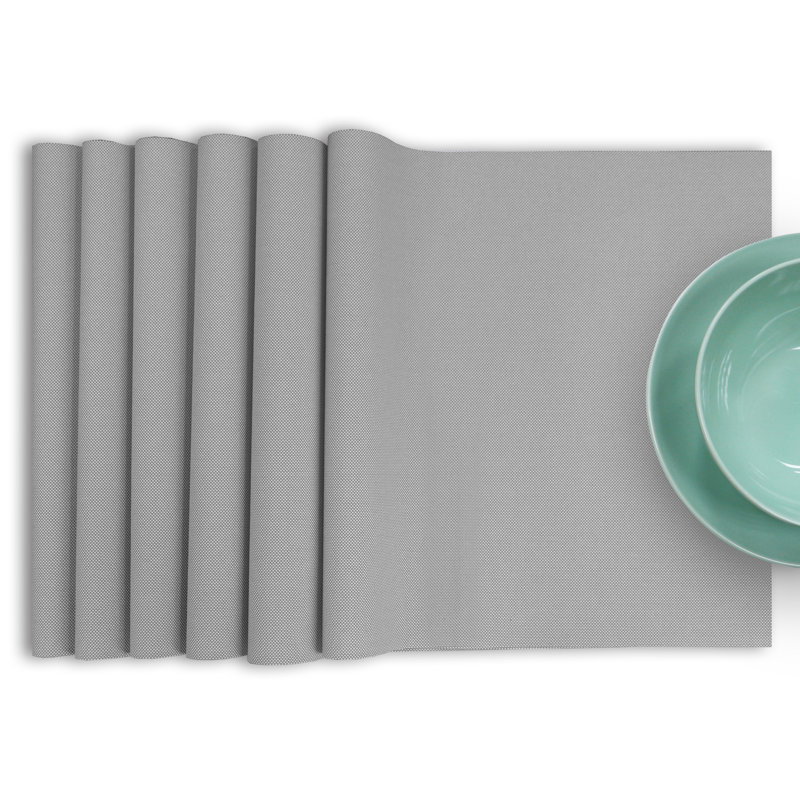 Claudya Polyester Rectangle Placemat, Gray