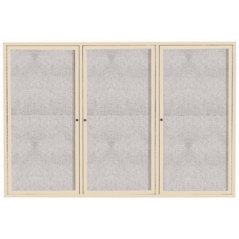 Tableau d'affichage mural extérieur pour l'extérieur, Ivoire, Trois, 48 po x 72 po