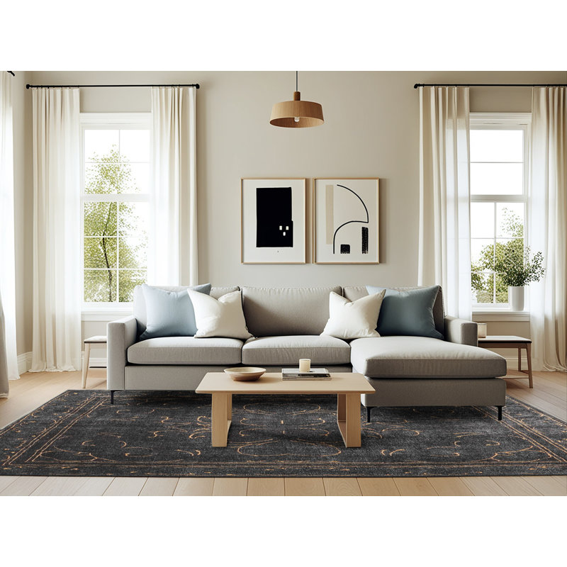 Tapis oriental tissé à la machine Cobi, Rectangle 6 pi x 9 pi