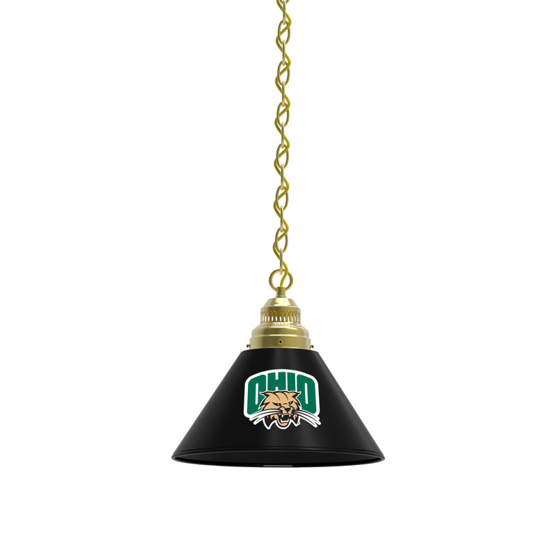 1 - Light Single Pendant, Brass, Ohio Bobcats