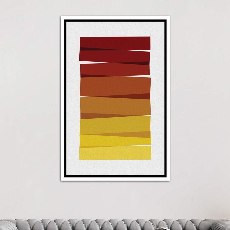 « rayures ii »-impression sur l’image, Toile blanche encadrée, H 40 po x l 26 po x P 1,5 po