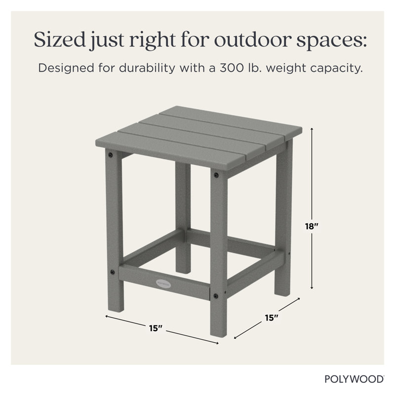 Table d'appoint POLYWOOD Long Island 18 ", Gris ardoise