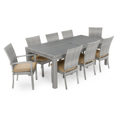 Cannes 9 Piece Dining Set with Cushions
