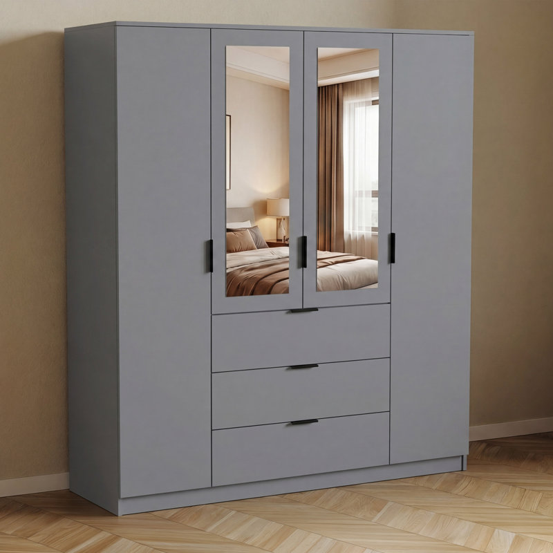 Particleboard Wardrobe, Grey