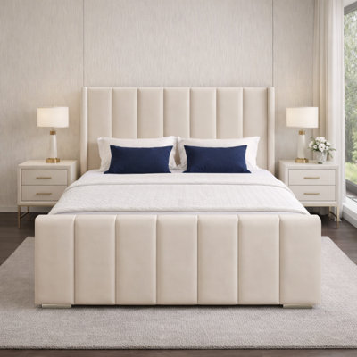Premium Luxury Wingback Panel Bed Frame