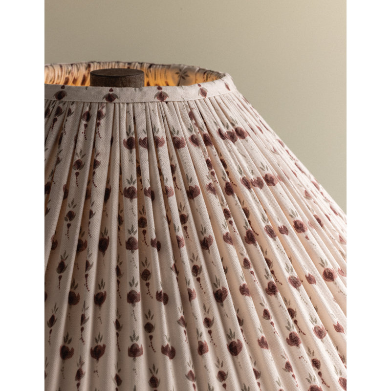 Calabria Table Lamp With Bloom Slate Shade, Primrose Red Shade