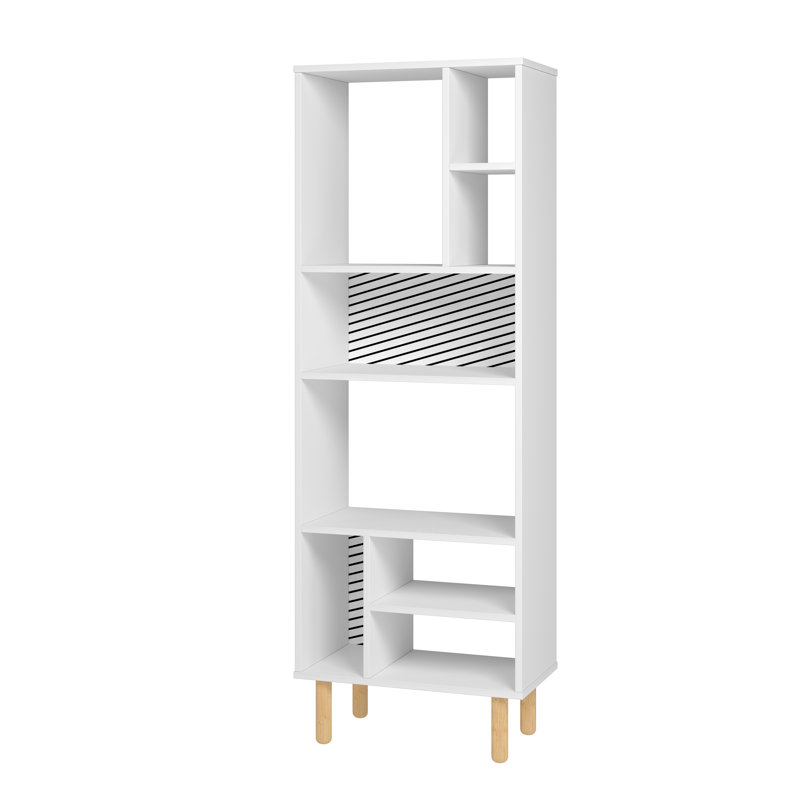 Amettes 60" White Modern Abstract Open Shelving Unit