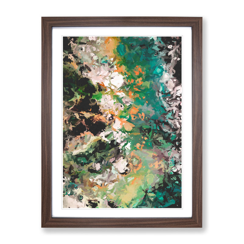 Ceremony of Shadows Abstract - Wall Art, 66cm H x 48cm W x 2cm D, Walnut Framed, White