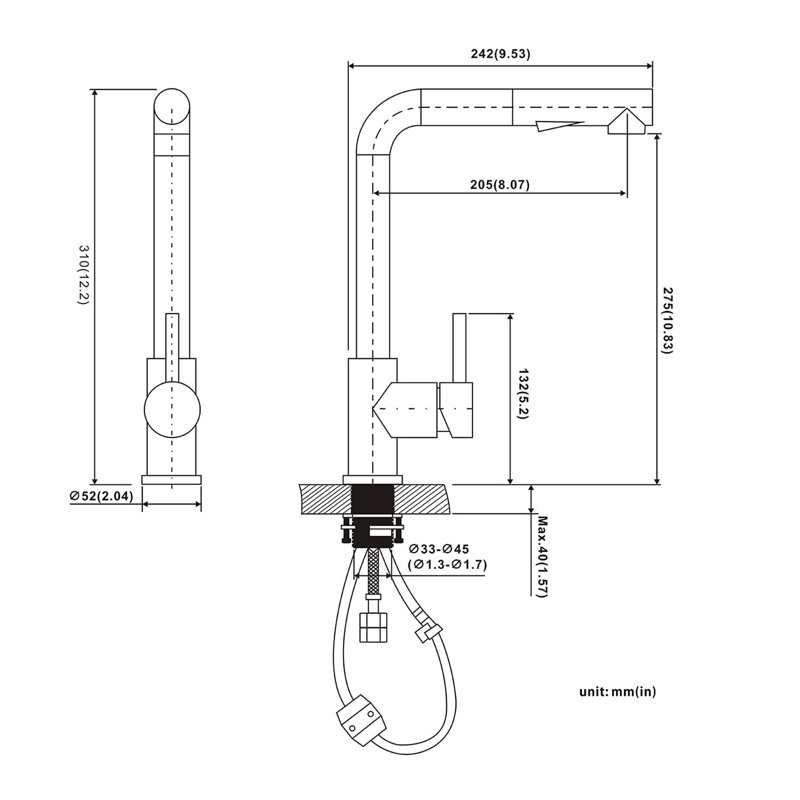 Belfry Kitchen Brooklana Kitchen Faucet, Stainless Steel