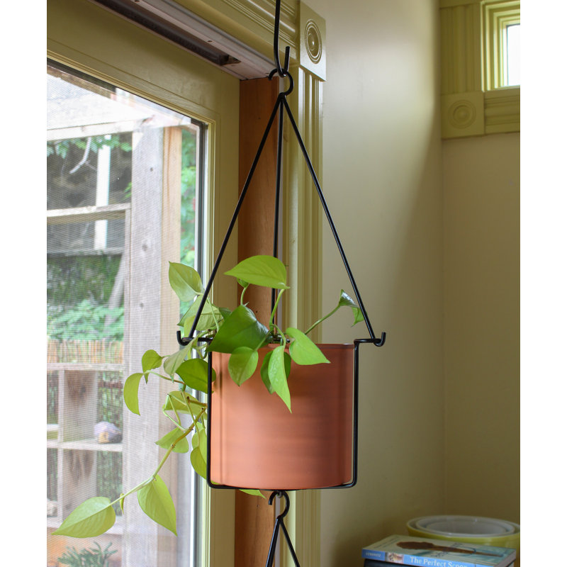 Metal Hanging Planter, Burnt Sienna