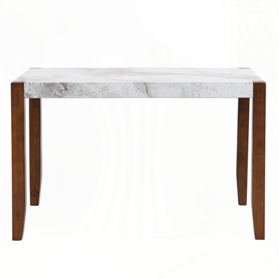 Rectangular Faux Marble Dining Table