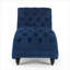 Méridienne capitonnée compacte en tissu bleu riche pour salon et chambre à coucher-1699209539