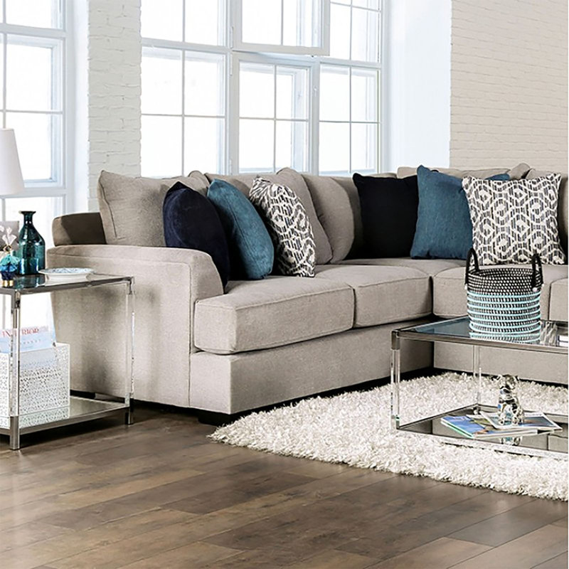 Canapé modulaire en chenille de 135 po Willandra, Gris chenille