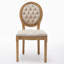 Chaises de salle à manger rembourrées en velours beige avec garniture cloutée-1372570306