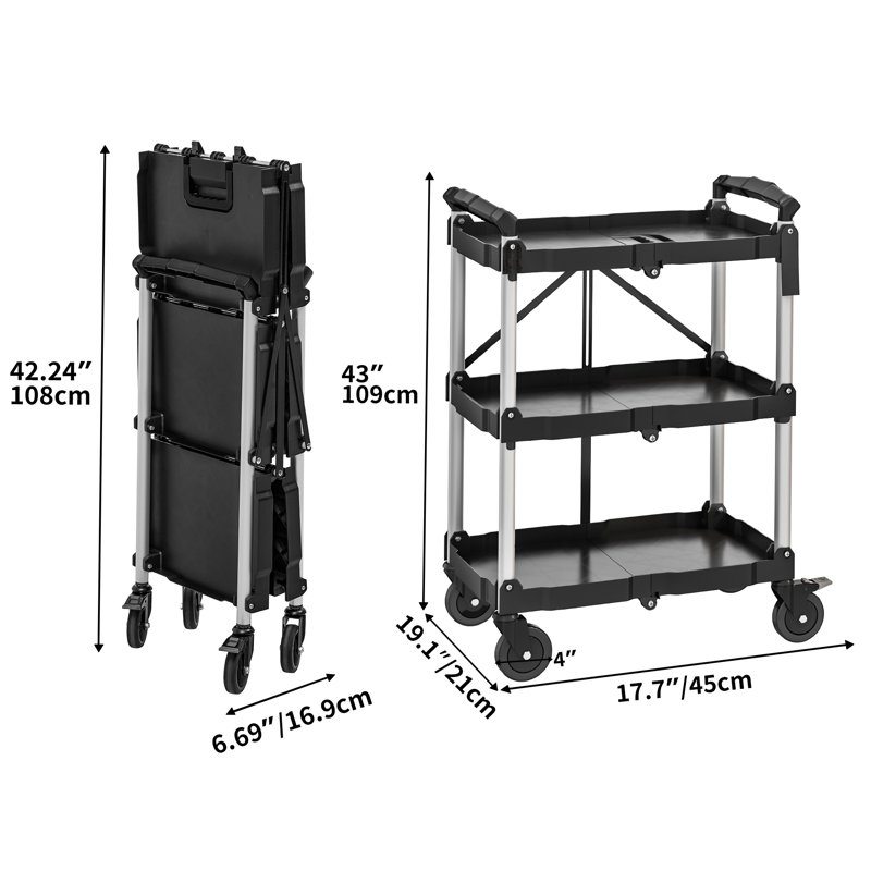 Chariot utilitaire avec roues H 43 po x l 17,7 po