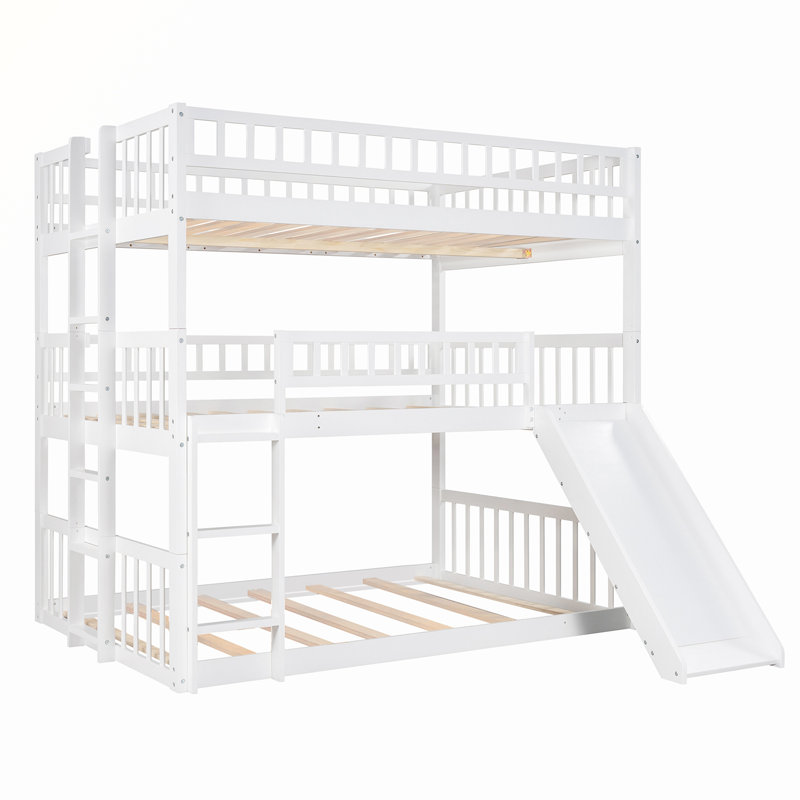Lit superposé pour enfant Mayolet, Double sur double sur double, Blanc