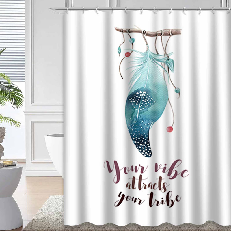 Rideau de douche blanc imperméable, rideaux de douche pour la salle de bain avec 12 crochets, 72" L x 78" W