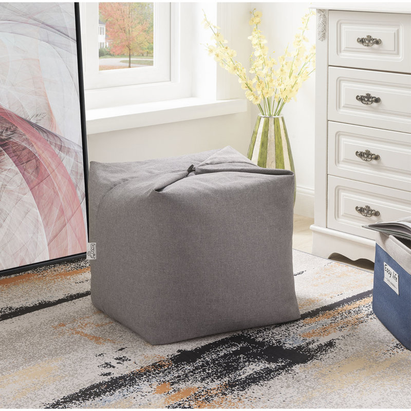 Microfiber / Microsuede Bean Bag Chair, Gray Linen Blend