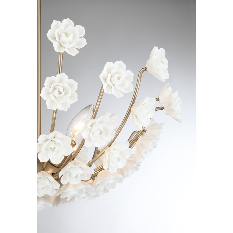 Flores 4-Light Chandelier in Noble Brass by Breegan Jane