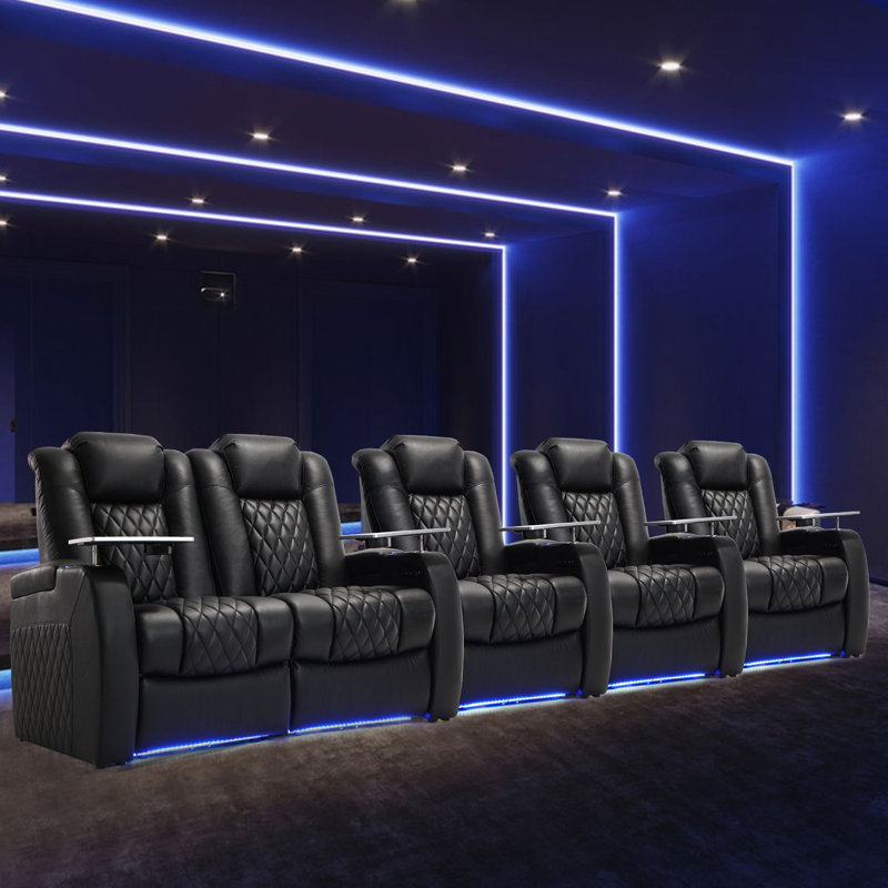 Siège de cinéma en cuir Conon avec porte-gobelet